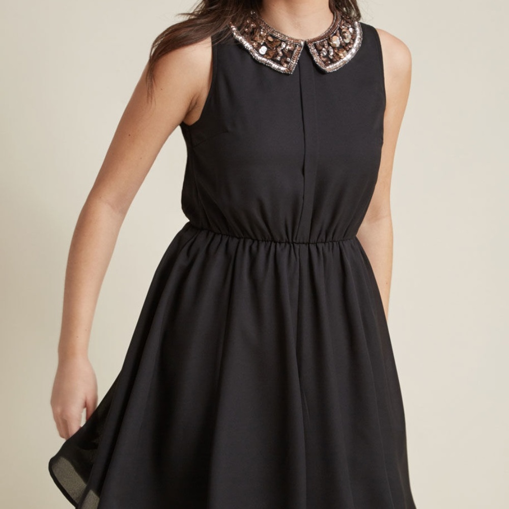 Modcloth Chiffon Mini Dress with Collar NWOT